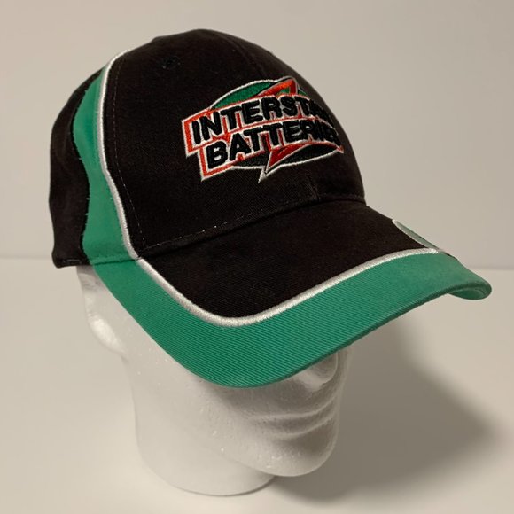NASCAR Bobby Labonte #18 Cap Velcro Strap Black/Green Used O/S - Picture 3 of 4